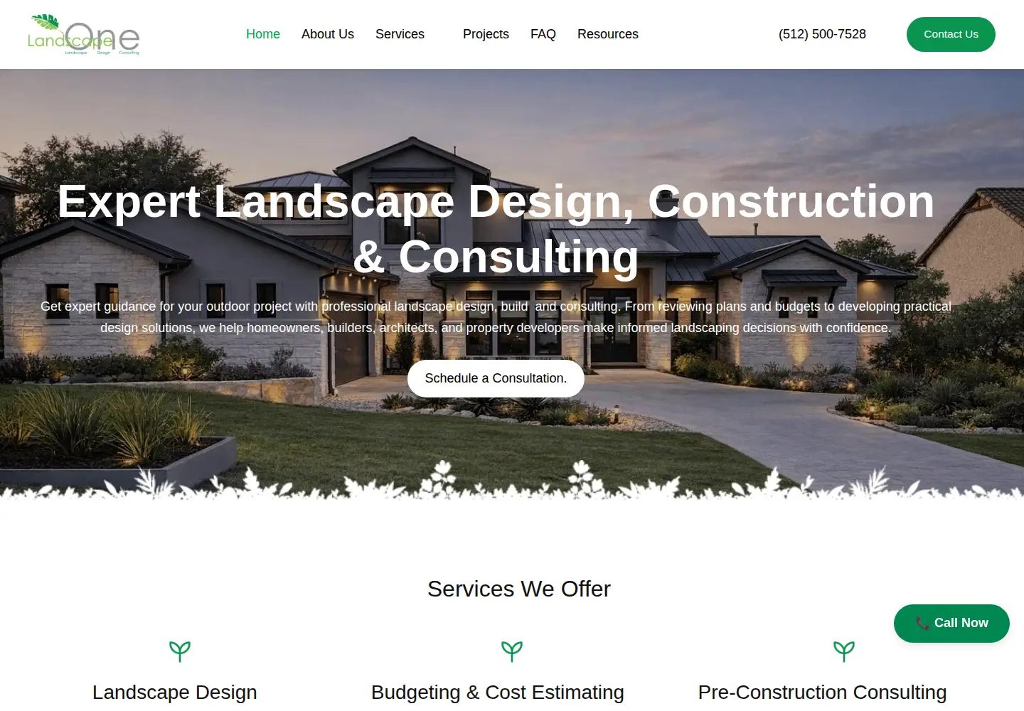 Screenshot of landscapeoneconsulting.com