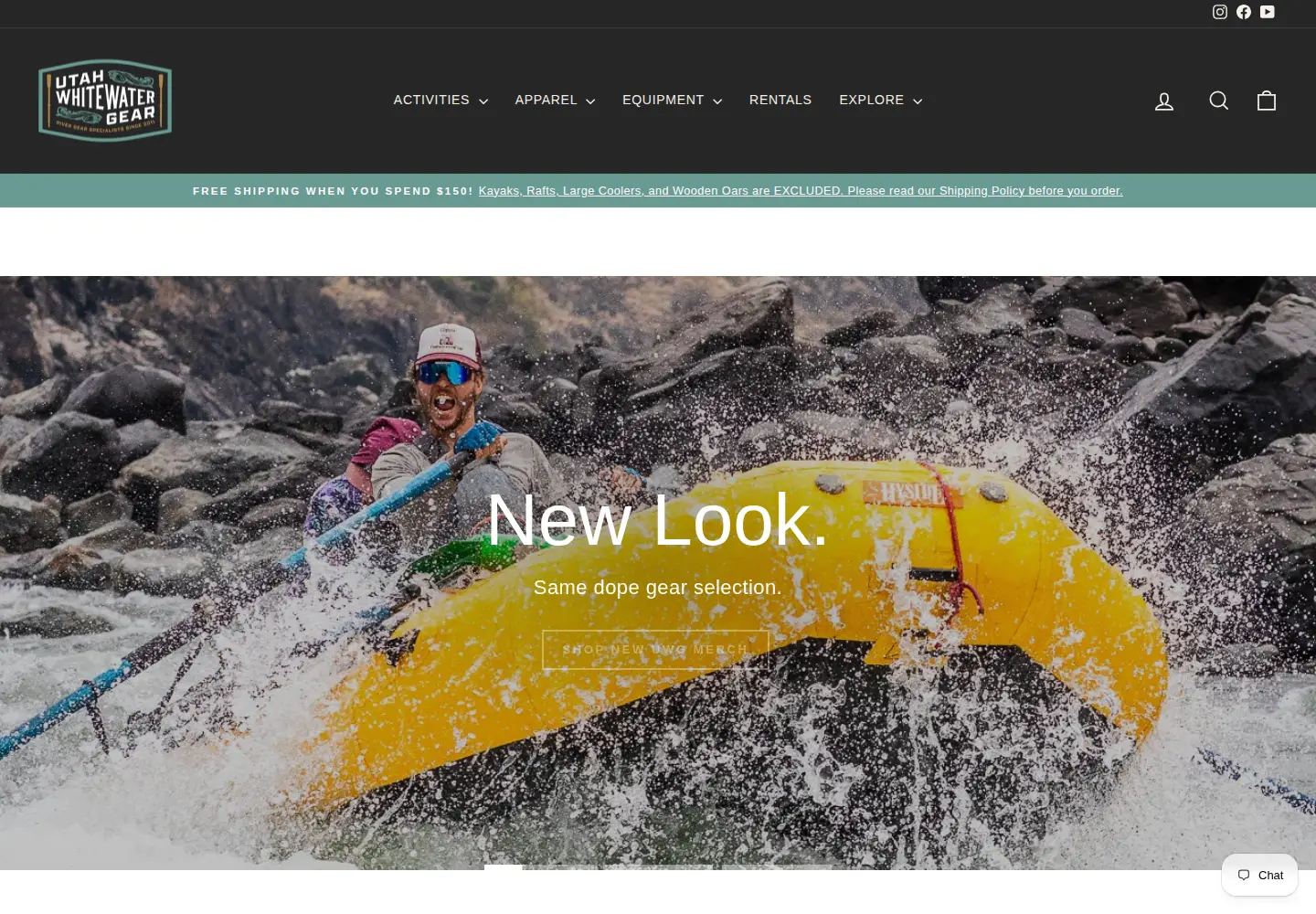 Screenshot of utahwhitewatergear.com