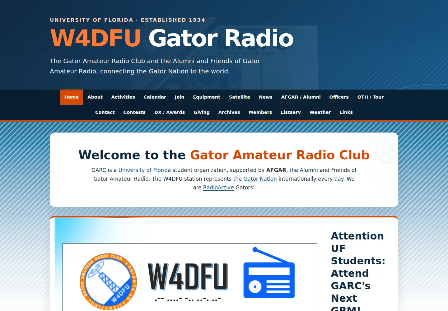 Screenshot of gatorradio.org