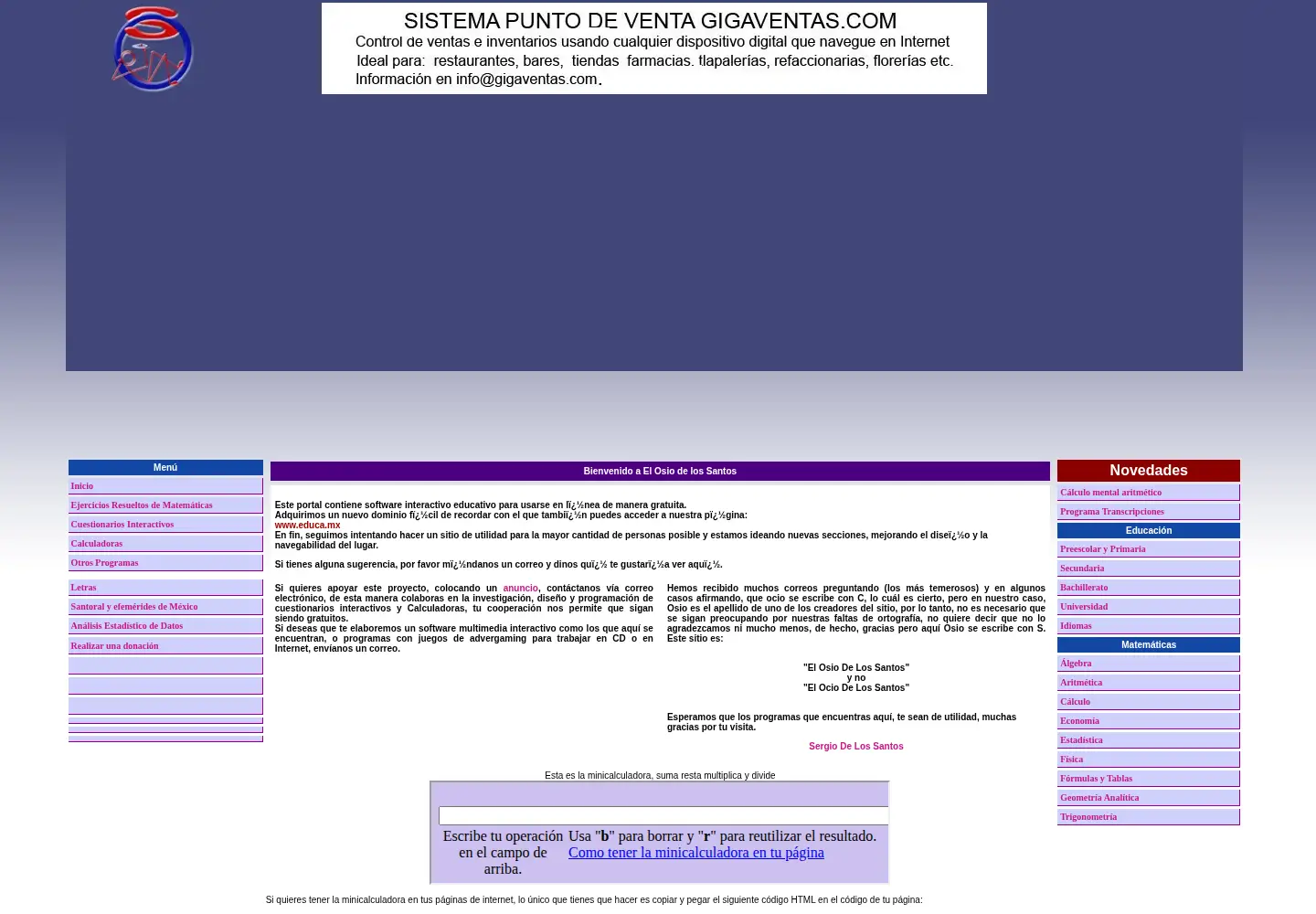Screenshot of elosiodelosantos.com