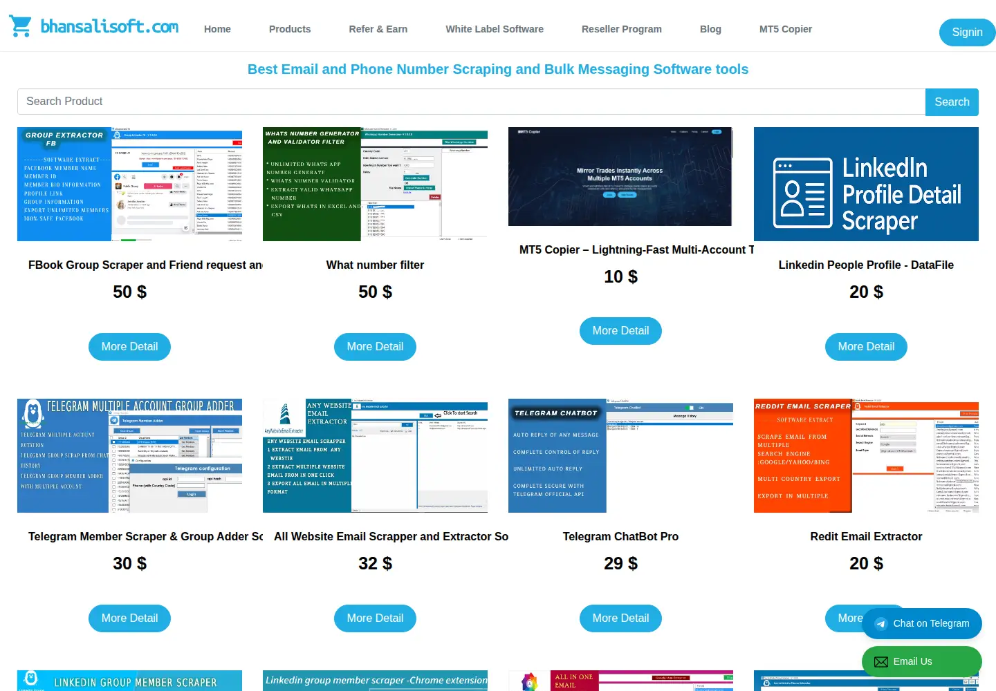Screenshot of bhansalisoft.com