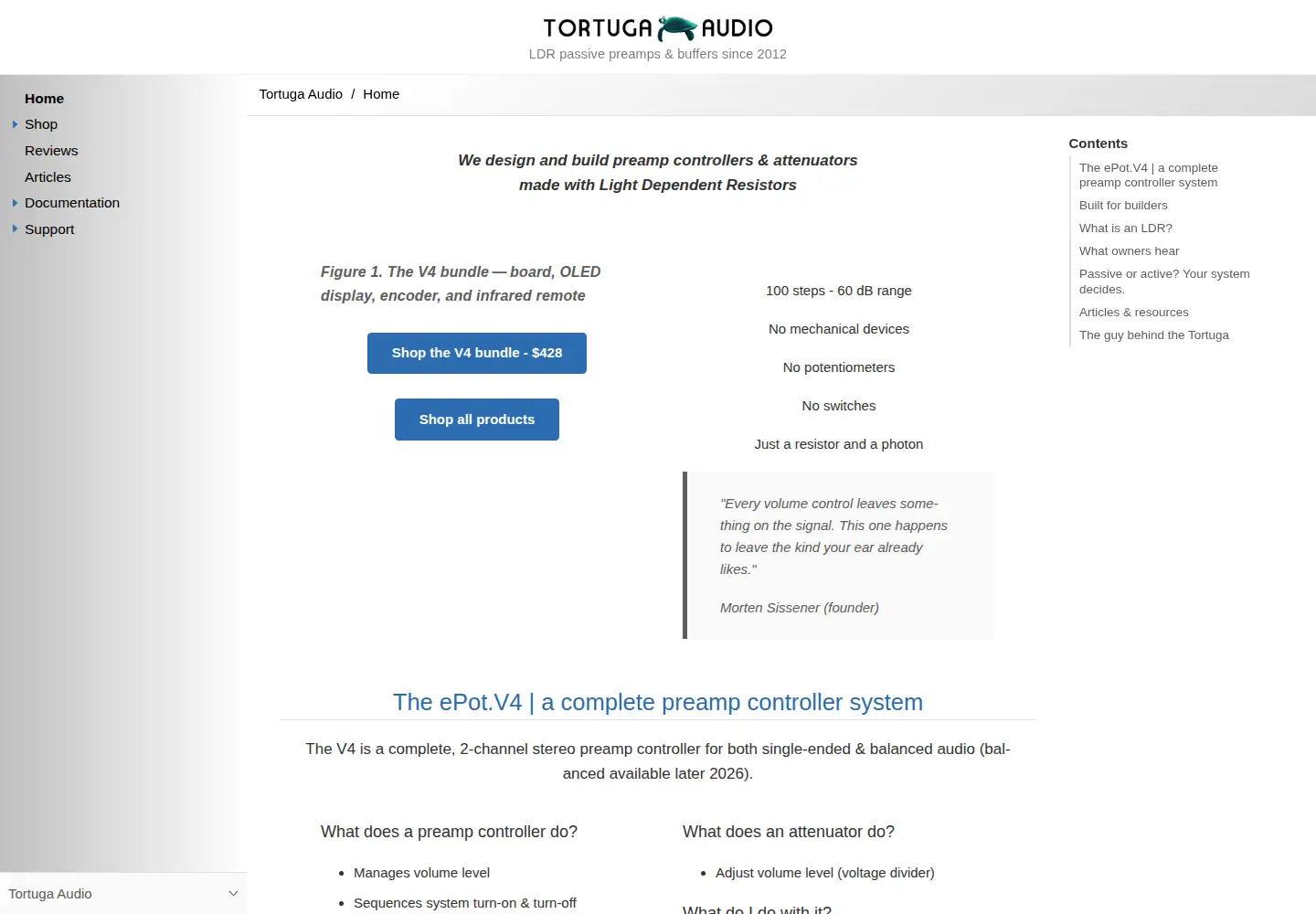 Screenshot of tortugaaudio.com