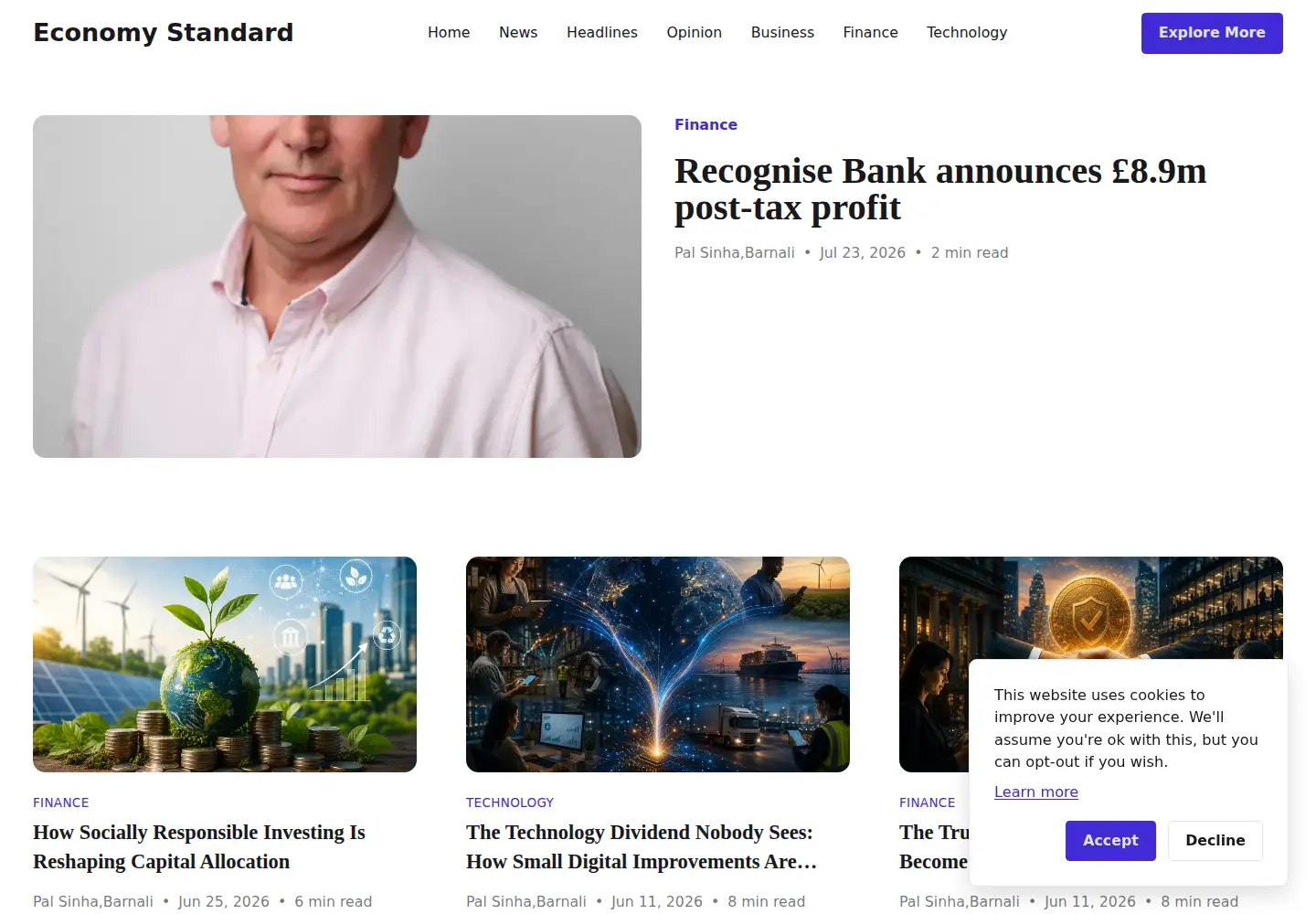 Screenshot of economystandard.com