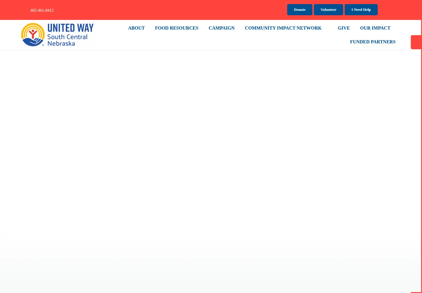 Captured homepage of unitedwayscne.org in the current scan
