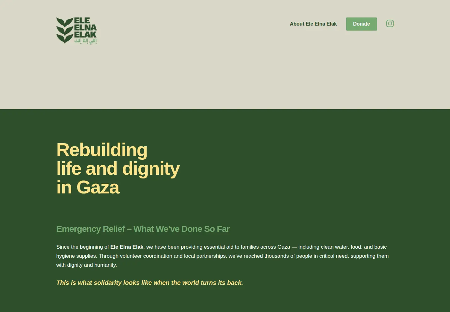 Captured homepage of eleelnaelak.org in the current scan