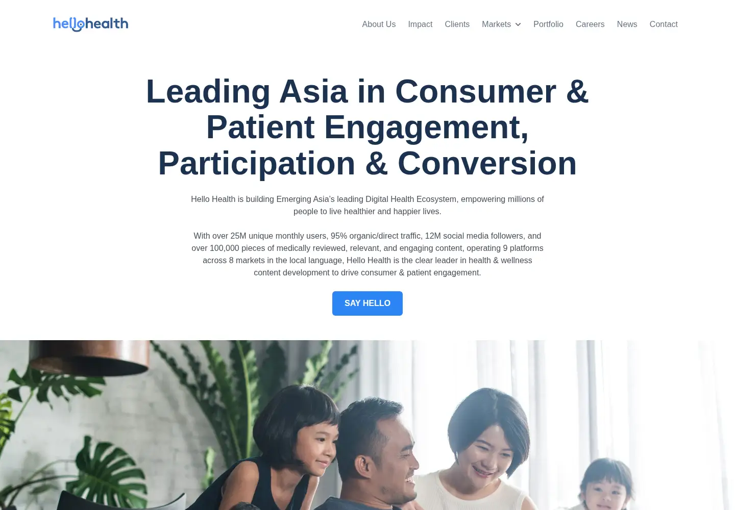 Captured homepage of hellohealthgroup.com in the current scan