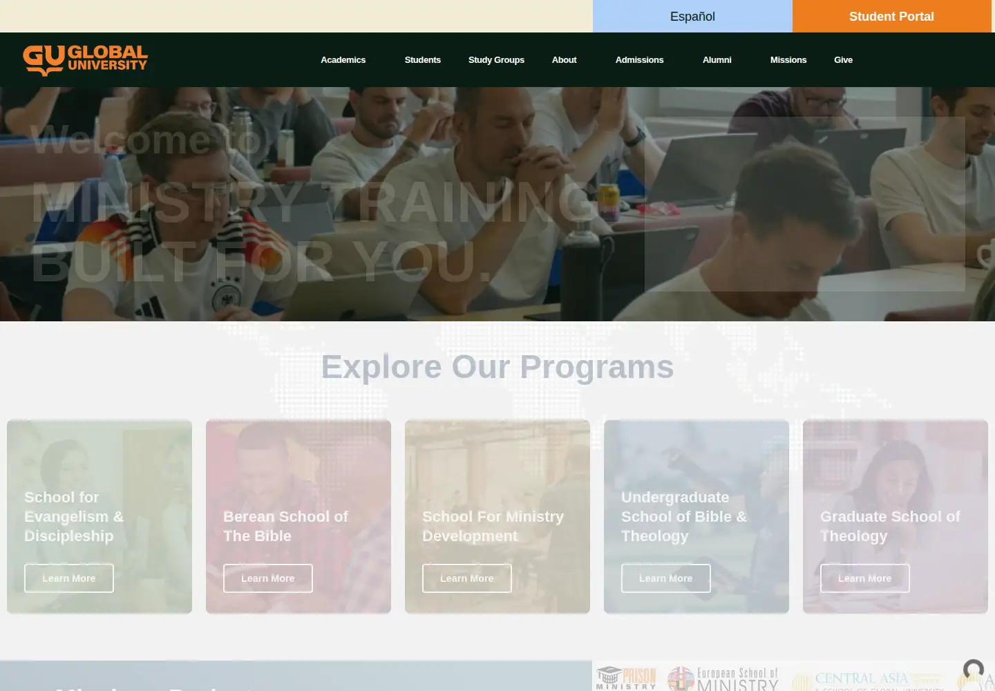 Screenshot of globaluniversity.edu