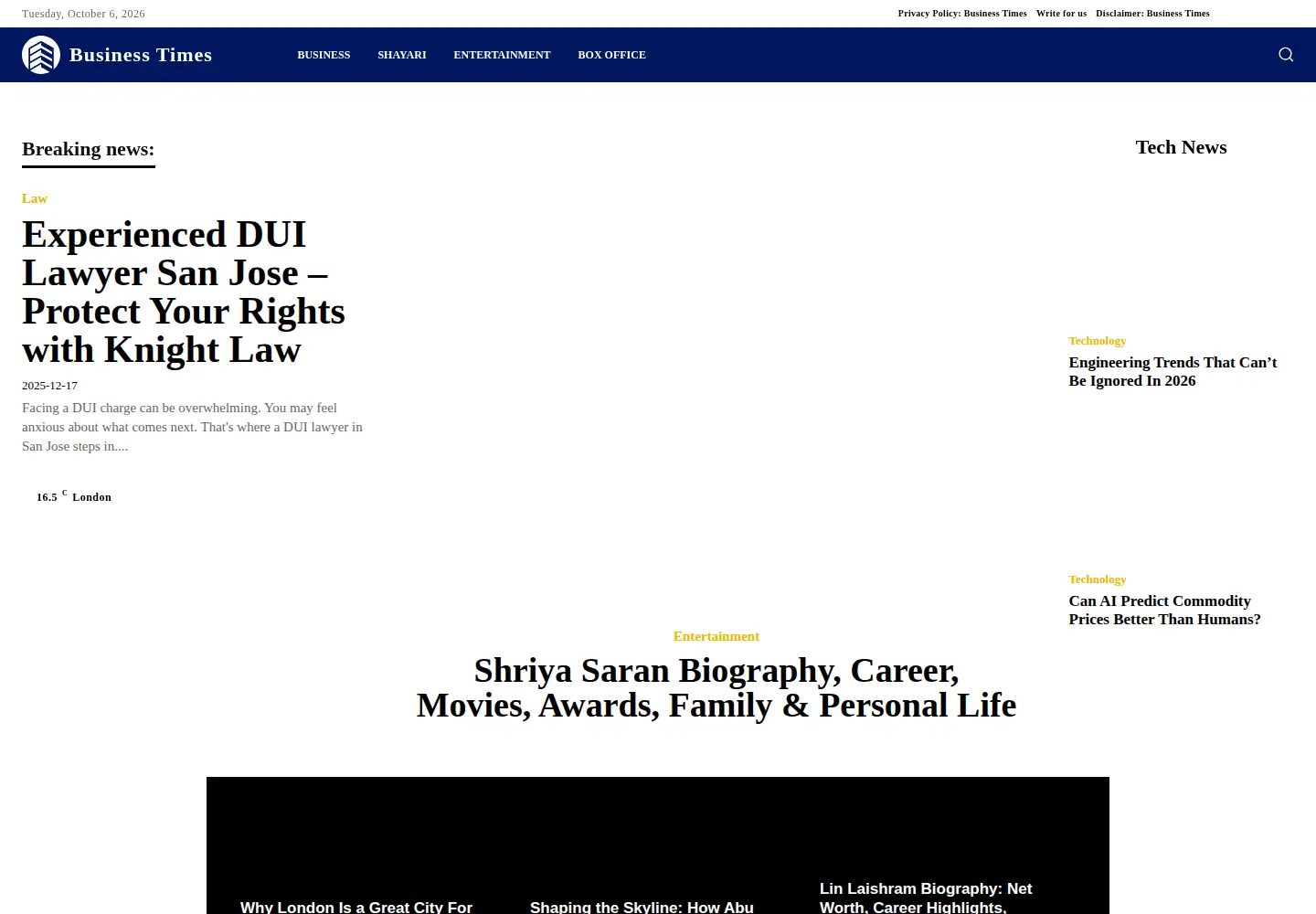 Screenshot of businesstimes.org