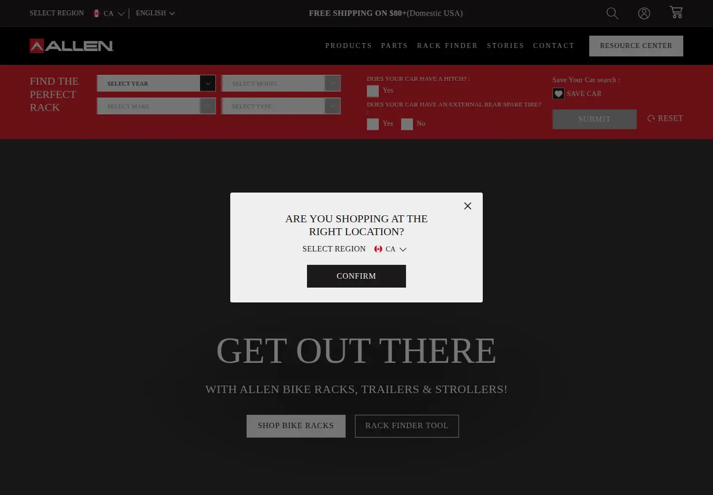 Captured homepage of allen.bike in the current scan