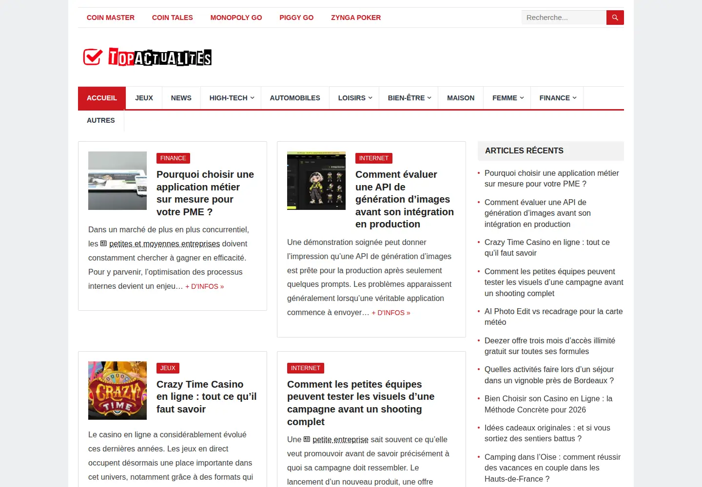 Screenshot of topactualites.com
