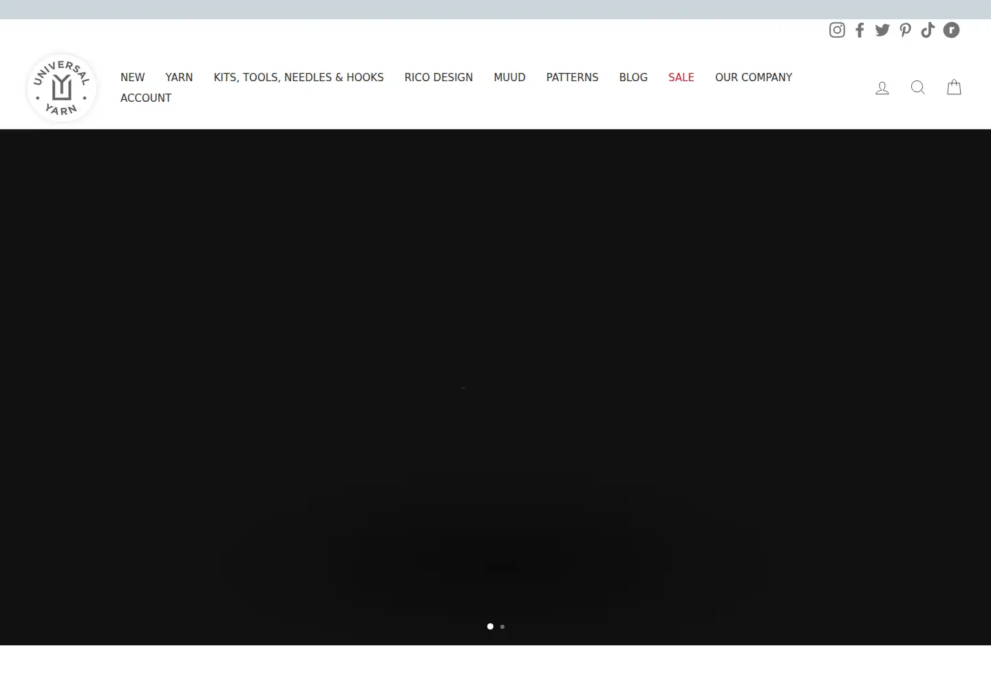Captured homepage of universalyarn.com in the current scan
