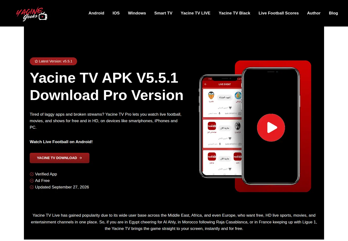 Screenshot of yacinegeeks.com