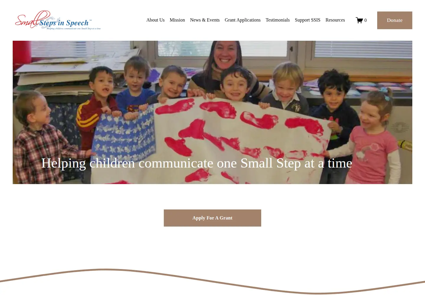 Screenshot of smallstepsinspeech.org