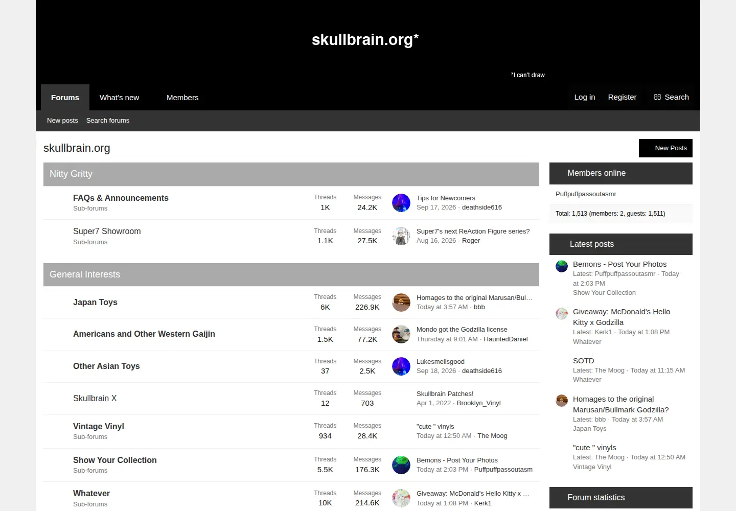 Captured homepage of skullbrain.org in the current scan