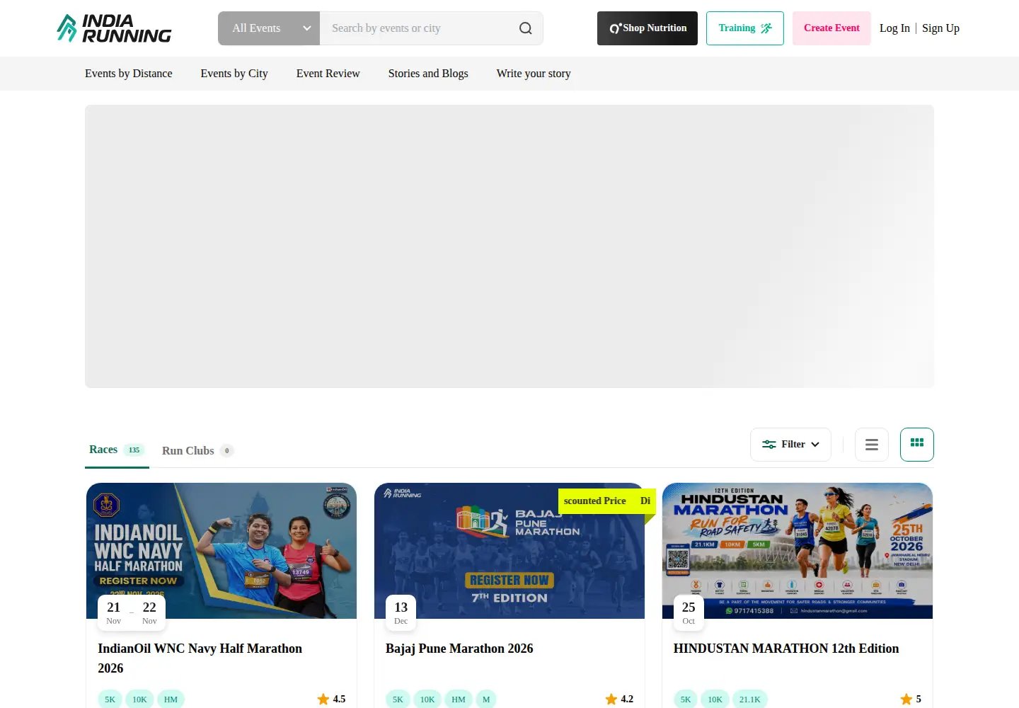 Captured homepage of indiarunning.com in the current scan