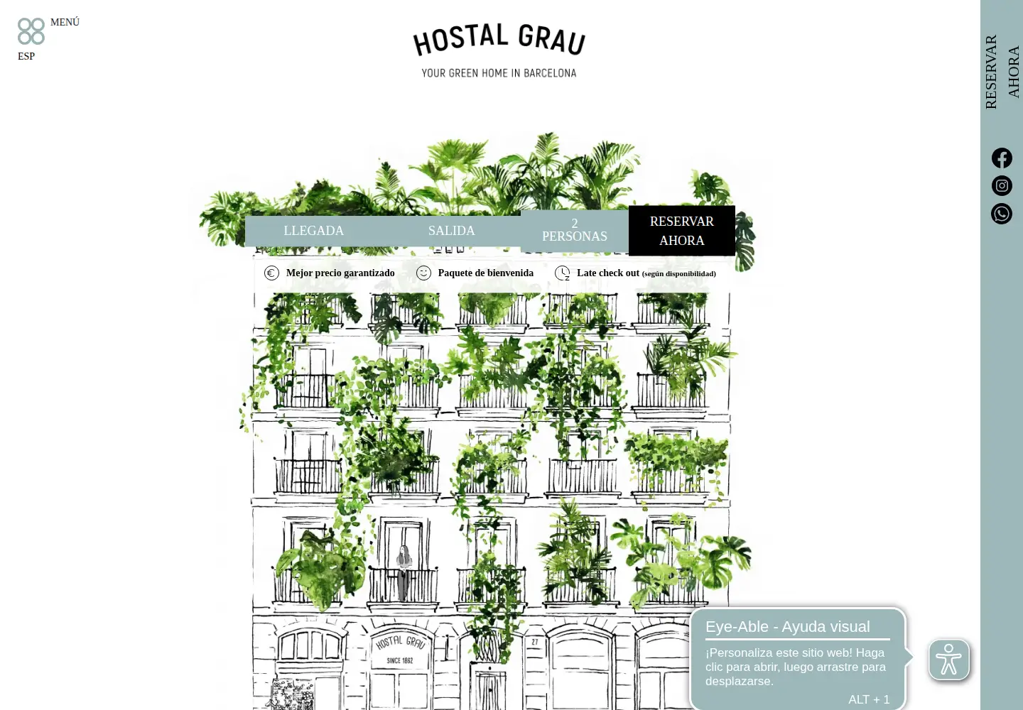 Screenshot of hostalgrau.com
