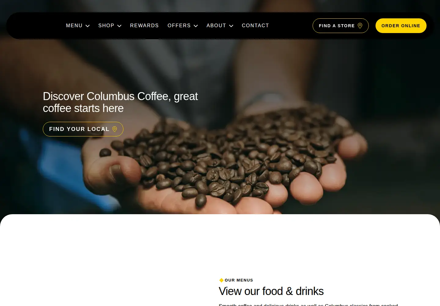 Screenshot of columbuscoffee.co.nz