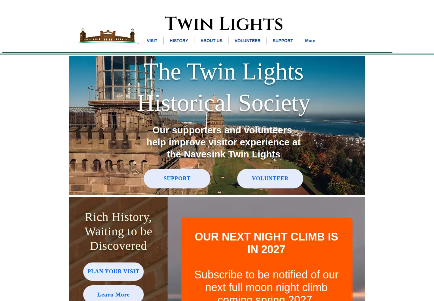 Screenshot of twinlightslighthouse.org