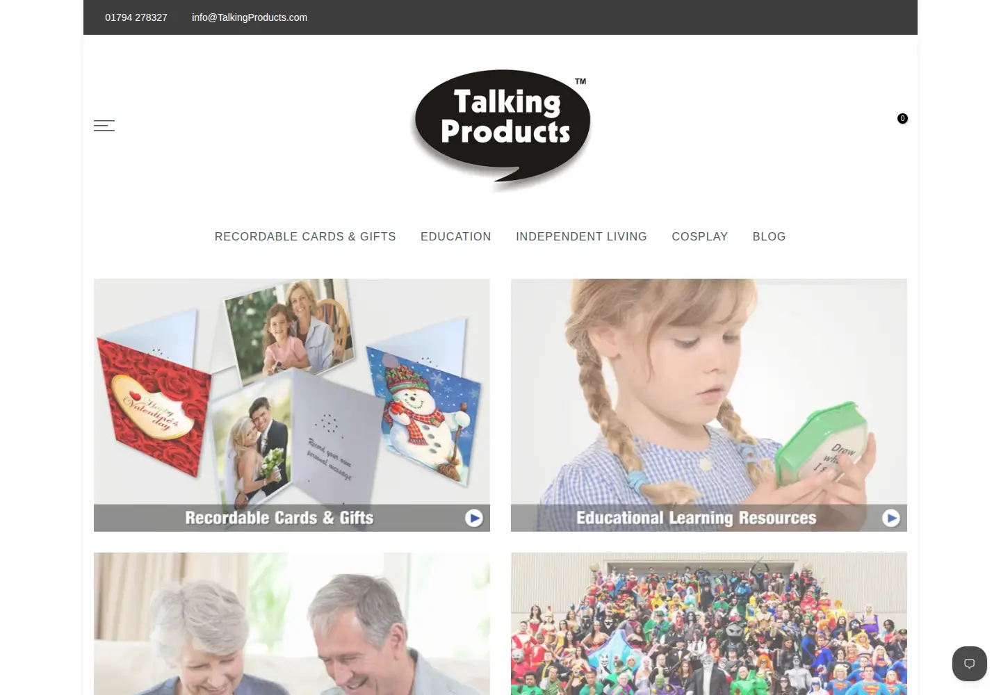 Screenshot of talkingproducts.com