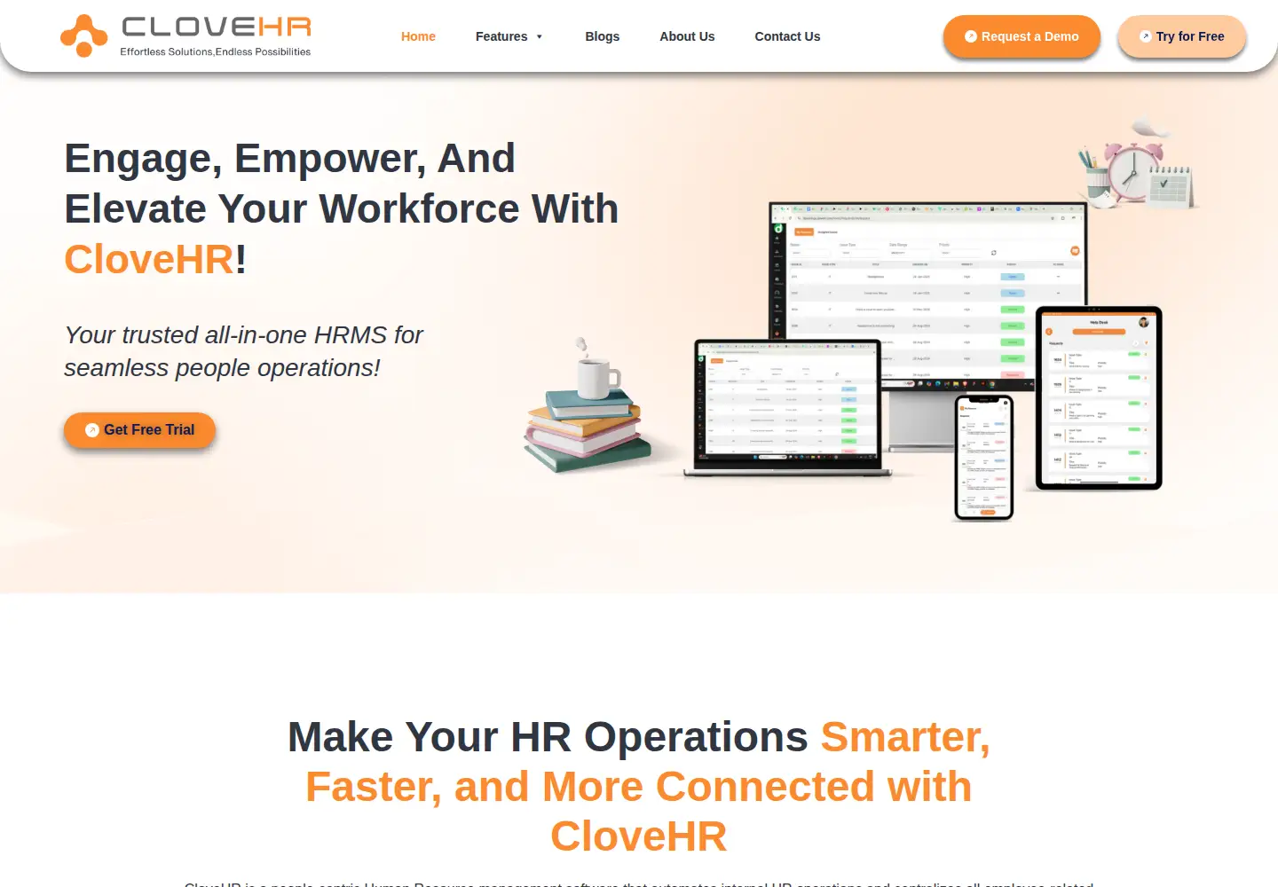 Screenshot of clovehrms.com