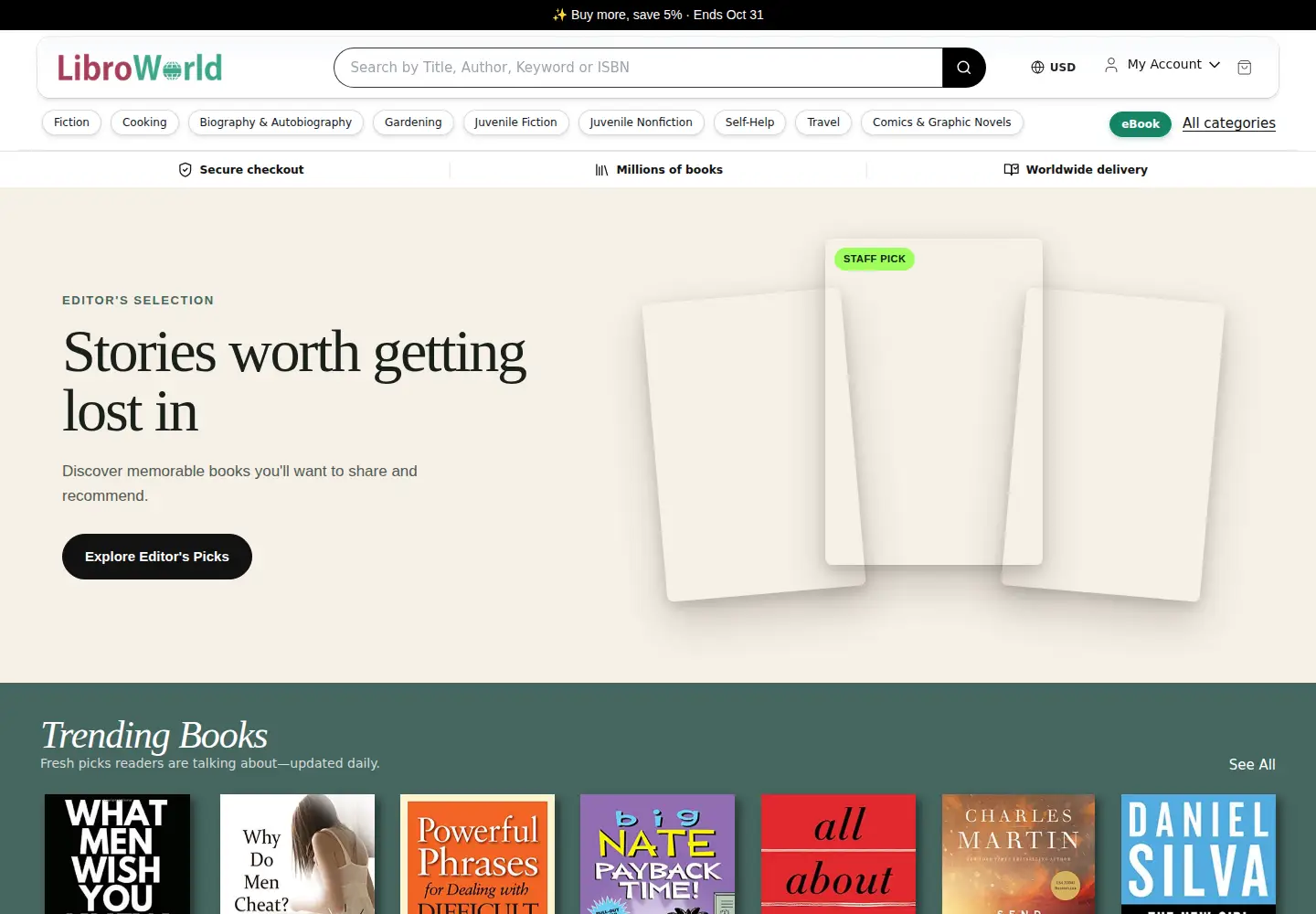 Screenshot of libroworld.com