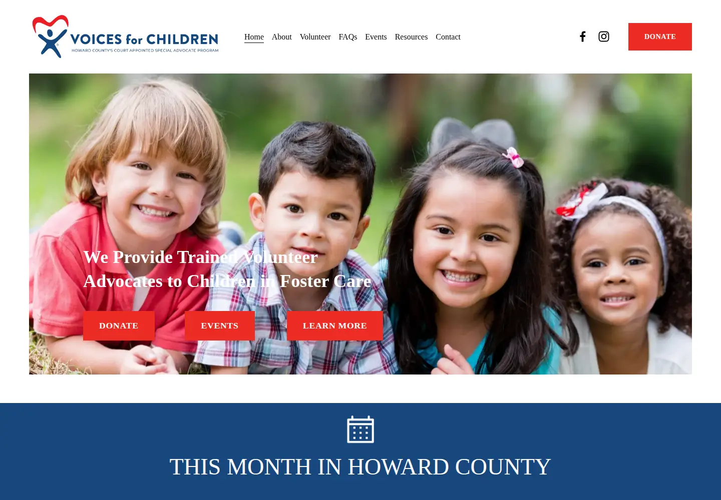 Screenshot of voicesforchildren.org