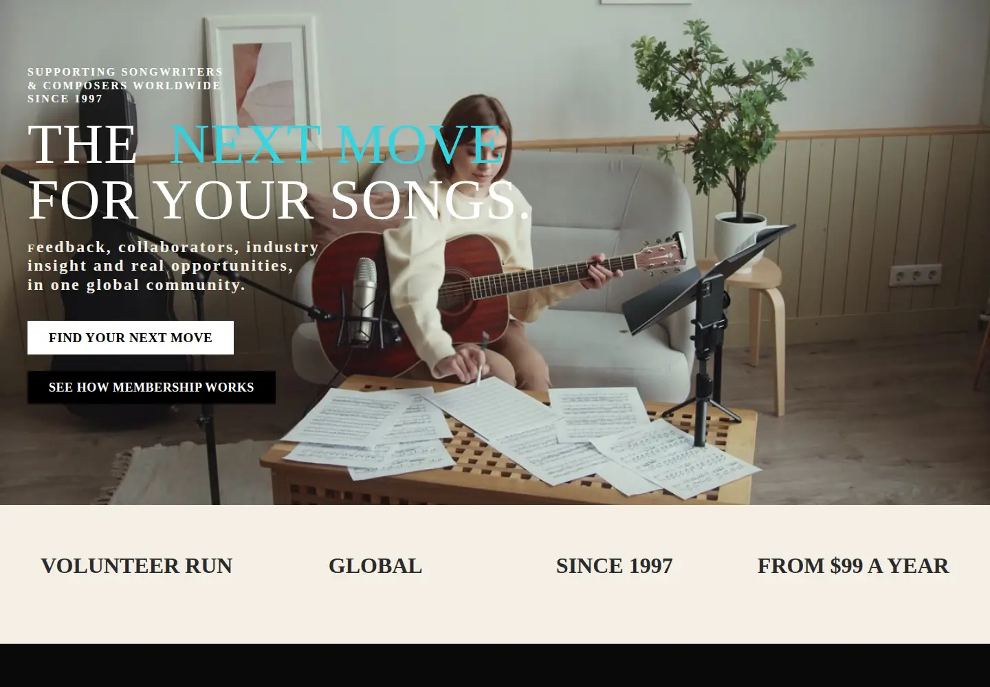 Screenshot of songsalive.org