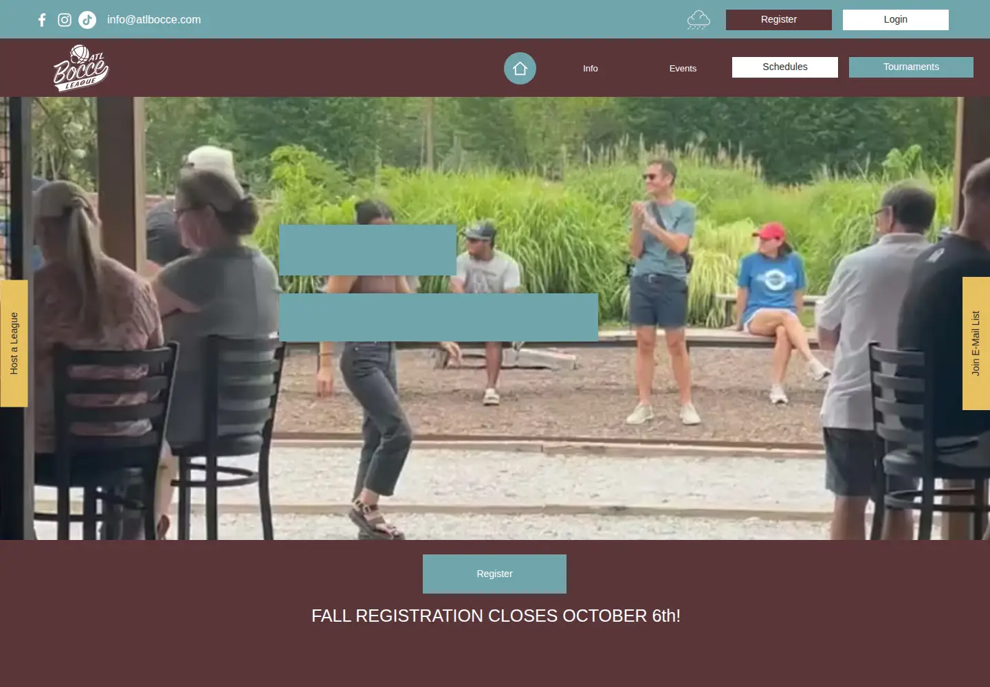 Screenshot of atlbocce.com