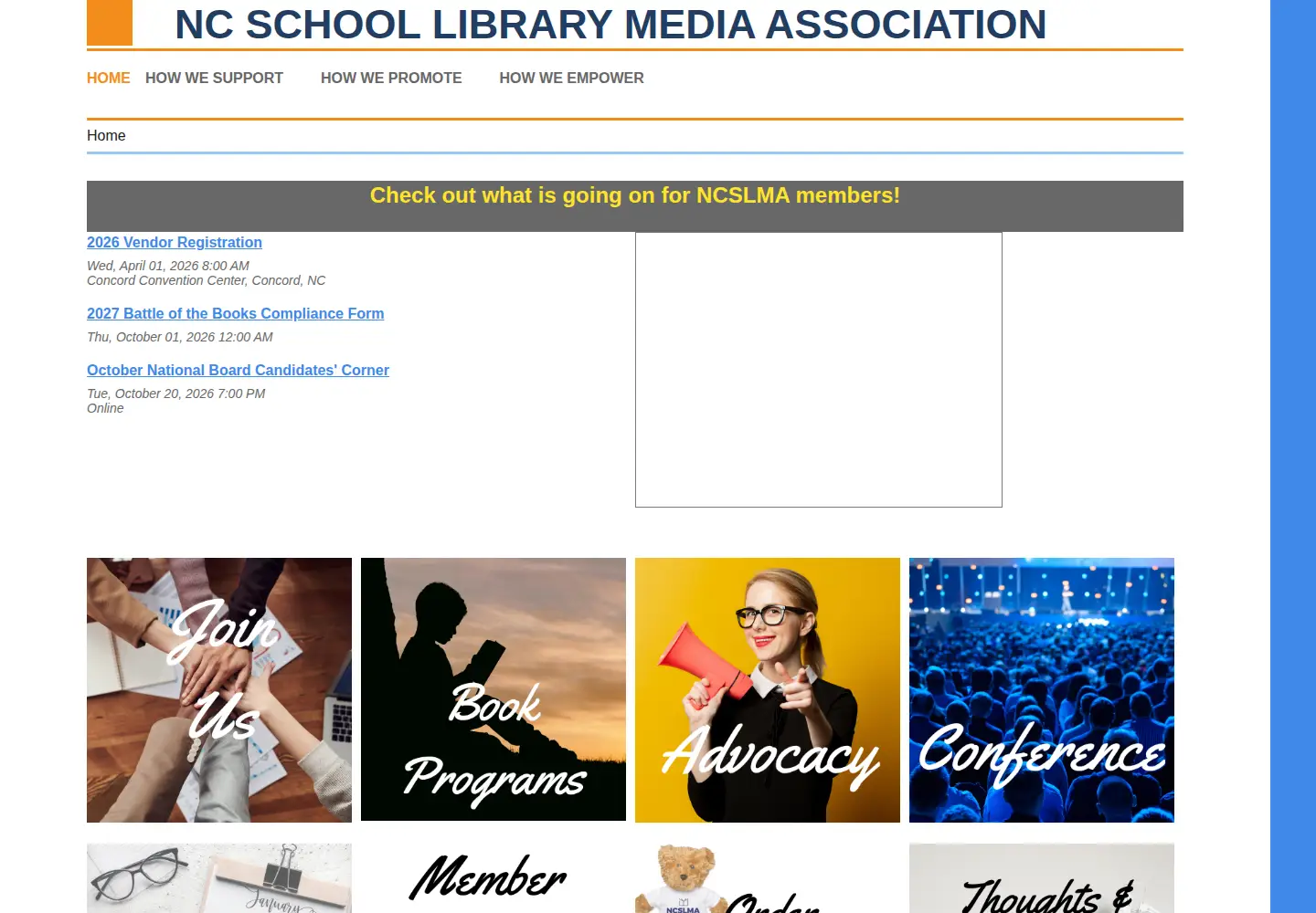 Captured homepage of ncslma.org in the current scan