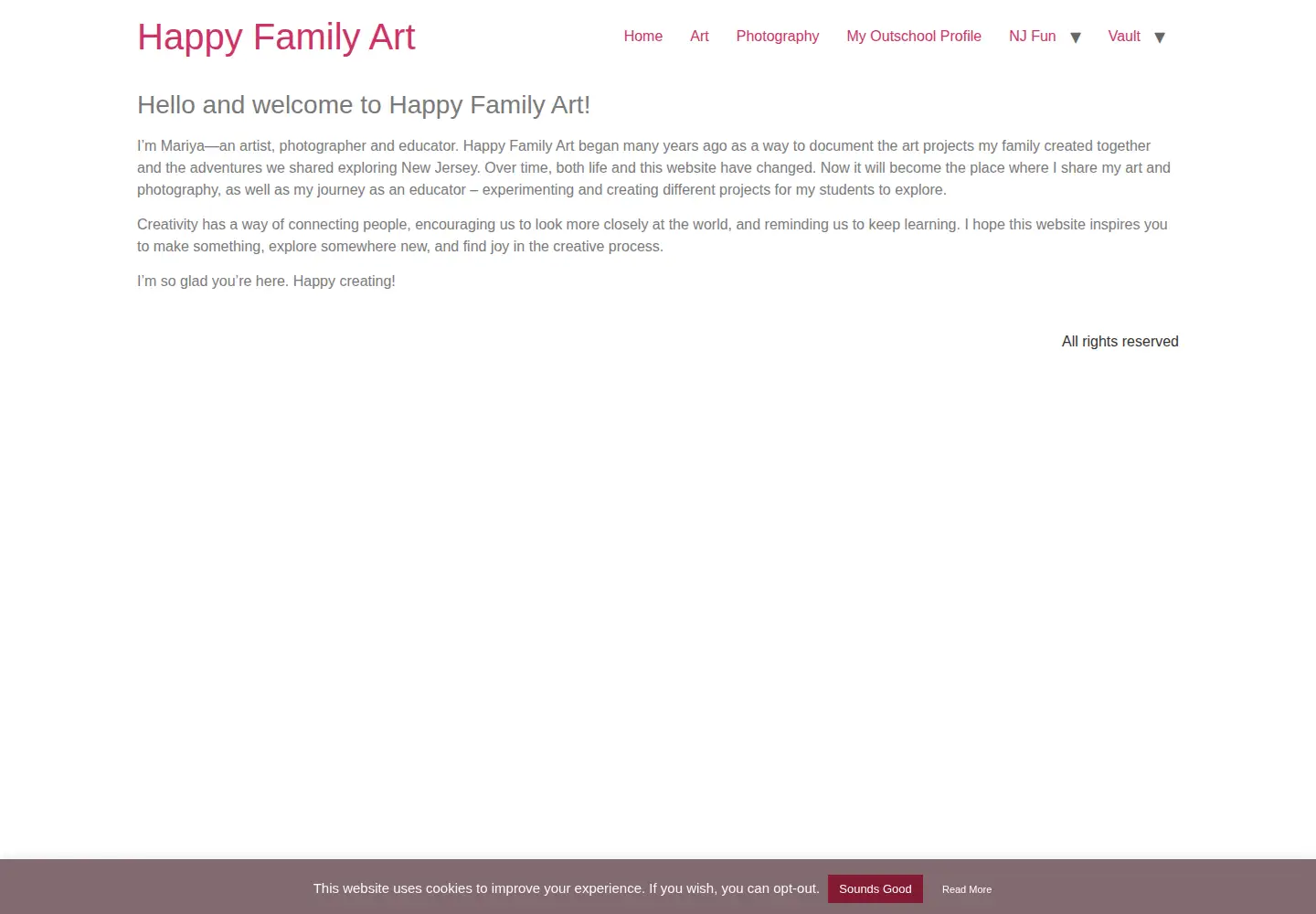 Screenshot of happyfamilyart.com