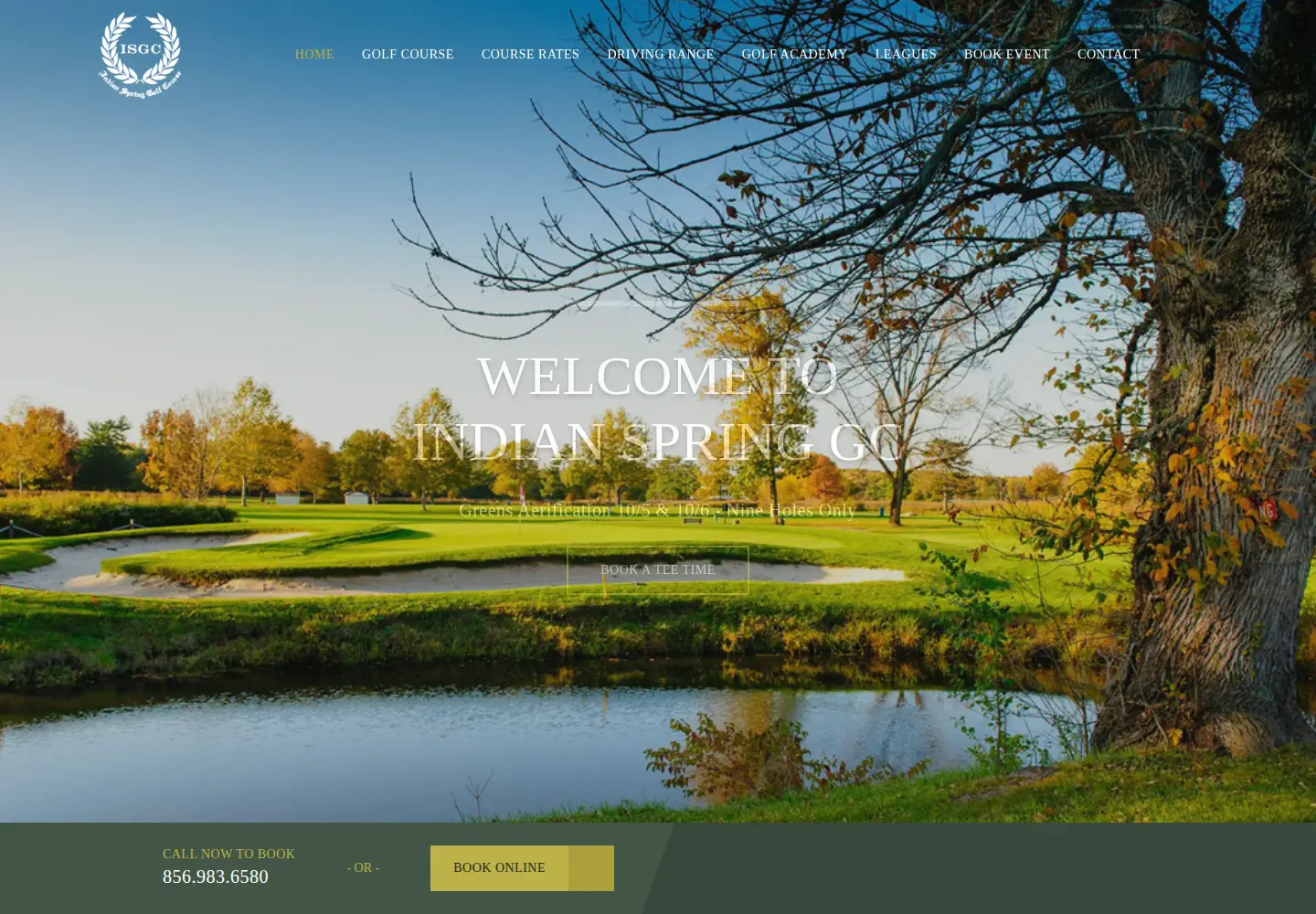 Captured homepage of indianspringgolf.com in the current scan