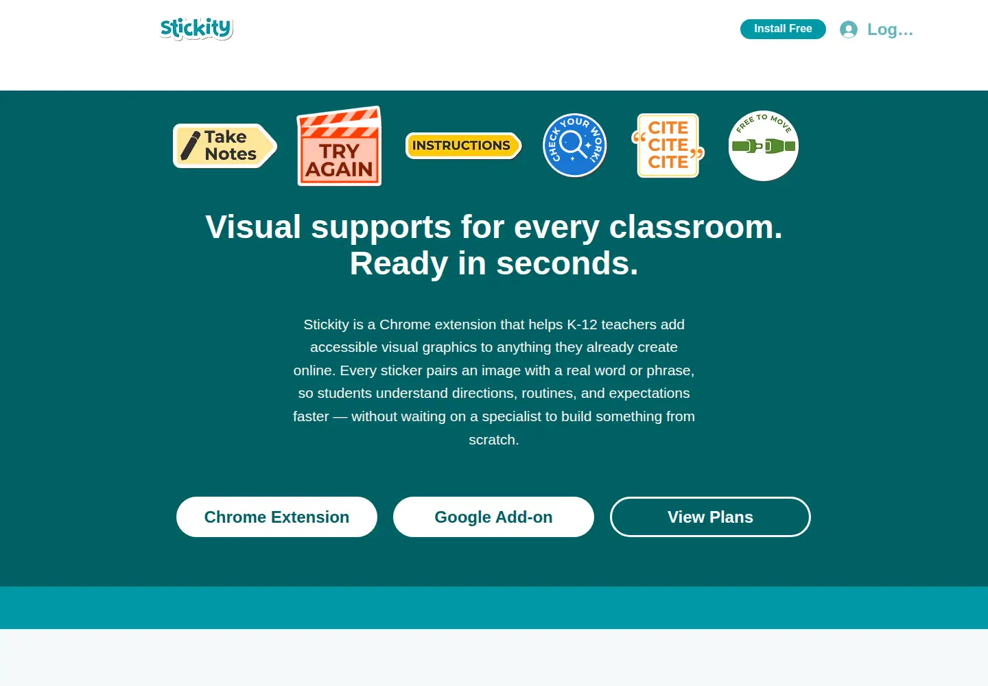 Screenshot of stickity.co