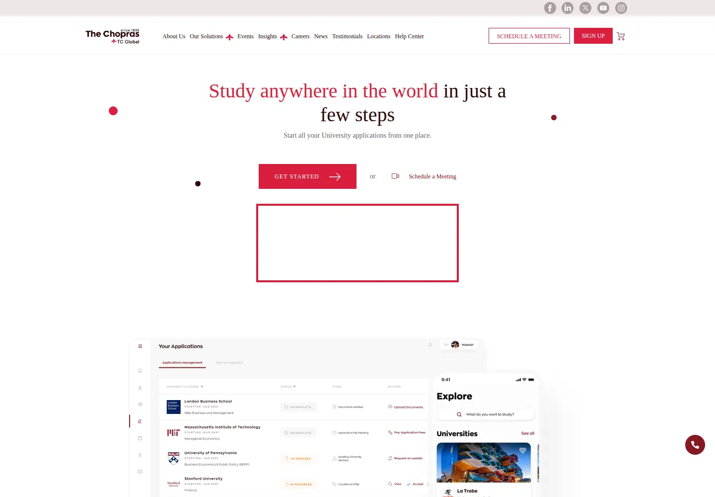 Screenshot of thechopras.com