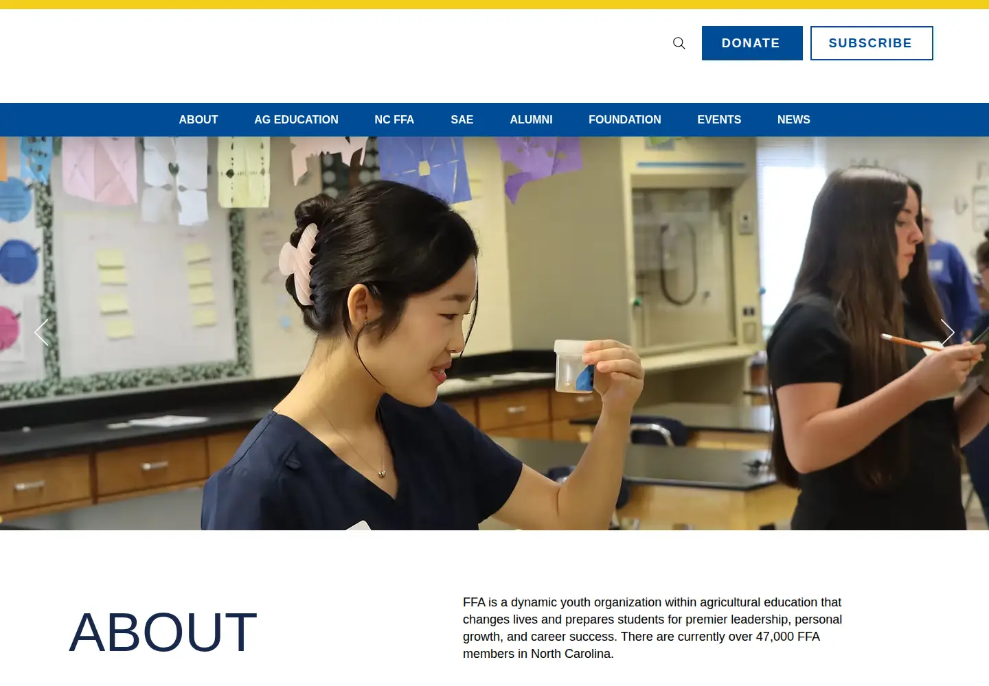 Captured homepage of ncffa.org in the current scan