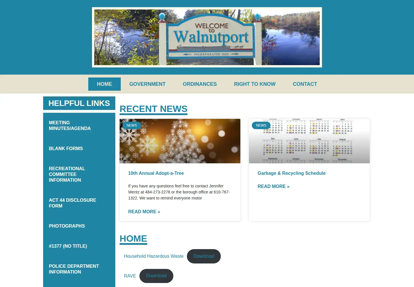 Captured homepage of walnutportpa.org in the current scan