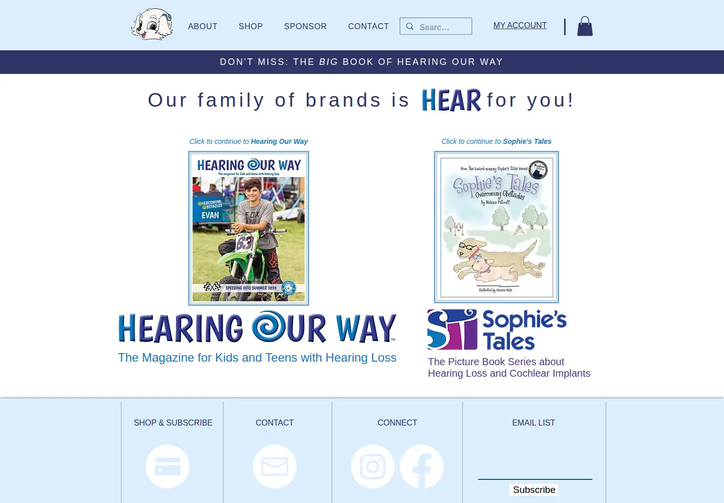 Captured homepage of hearingourway.com in the current scan