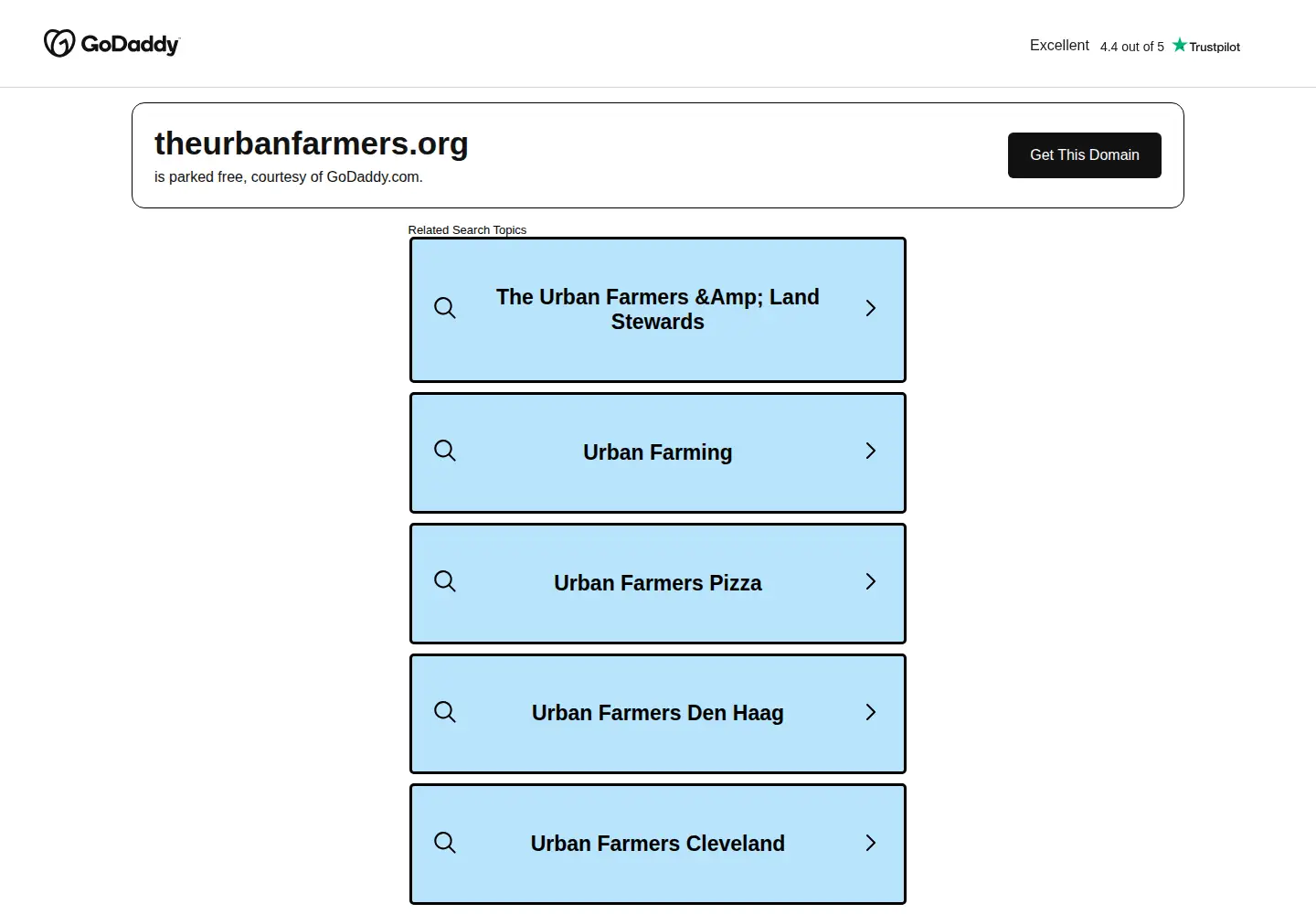 Captured homepage of theurbanfarmers.org in the current scan
