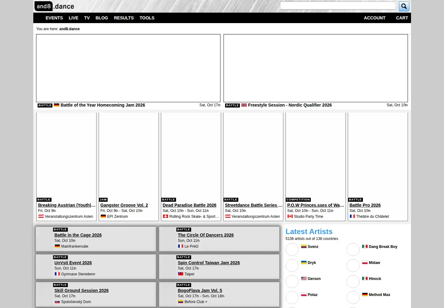 Screenshot of and8.dance