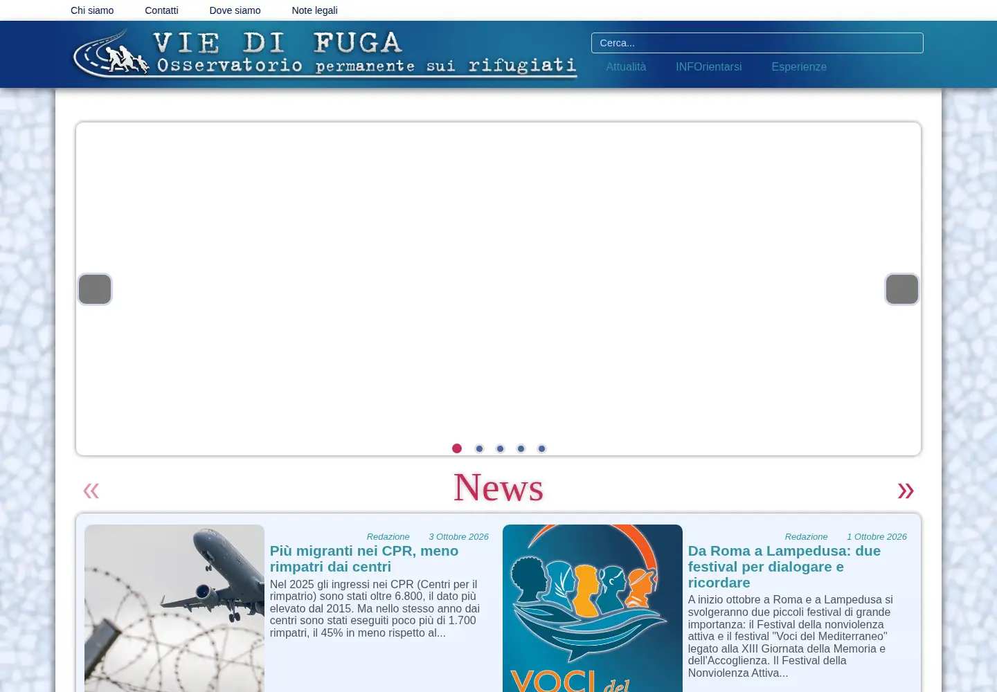 Screenshot of viedifuga.org
