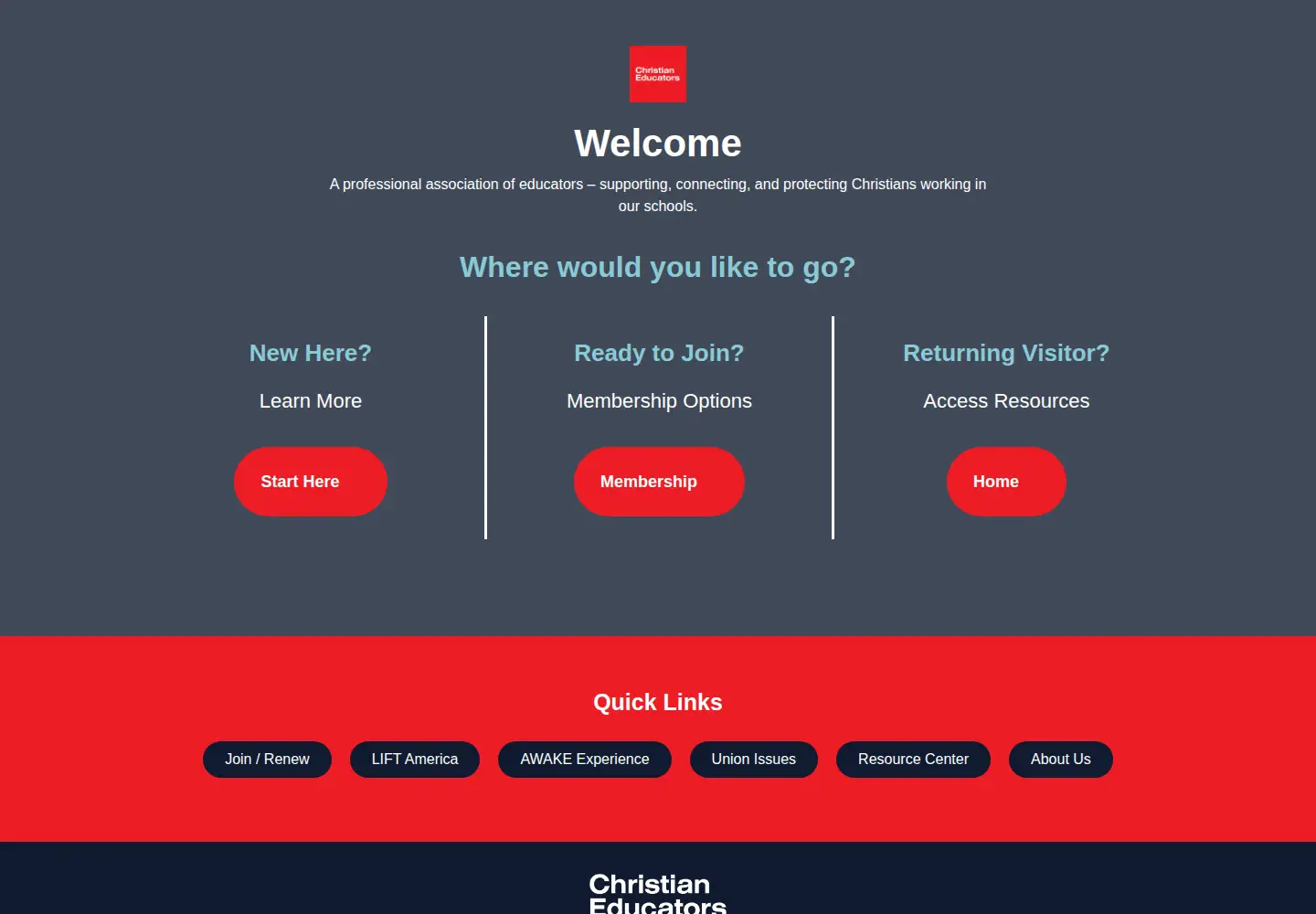 Screenshot of christianeducators.org