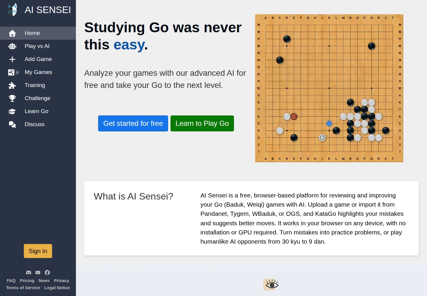 Screenshot of ai-sensei.com