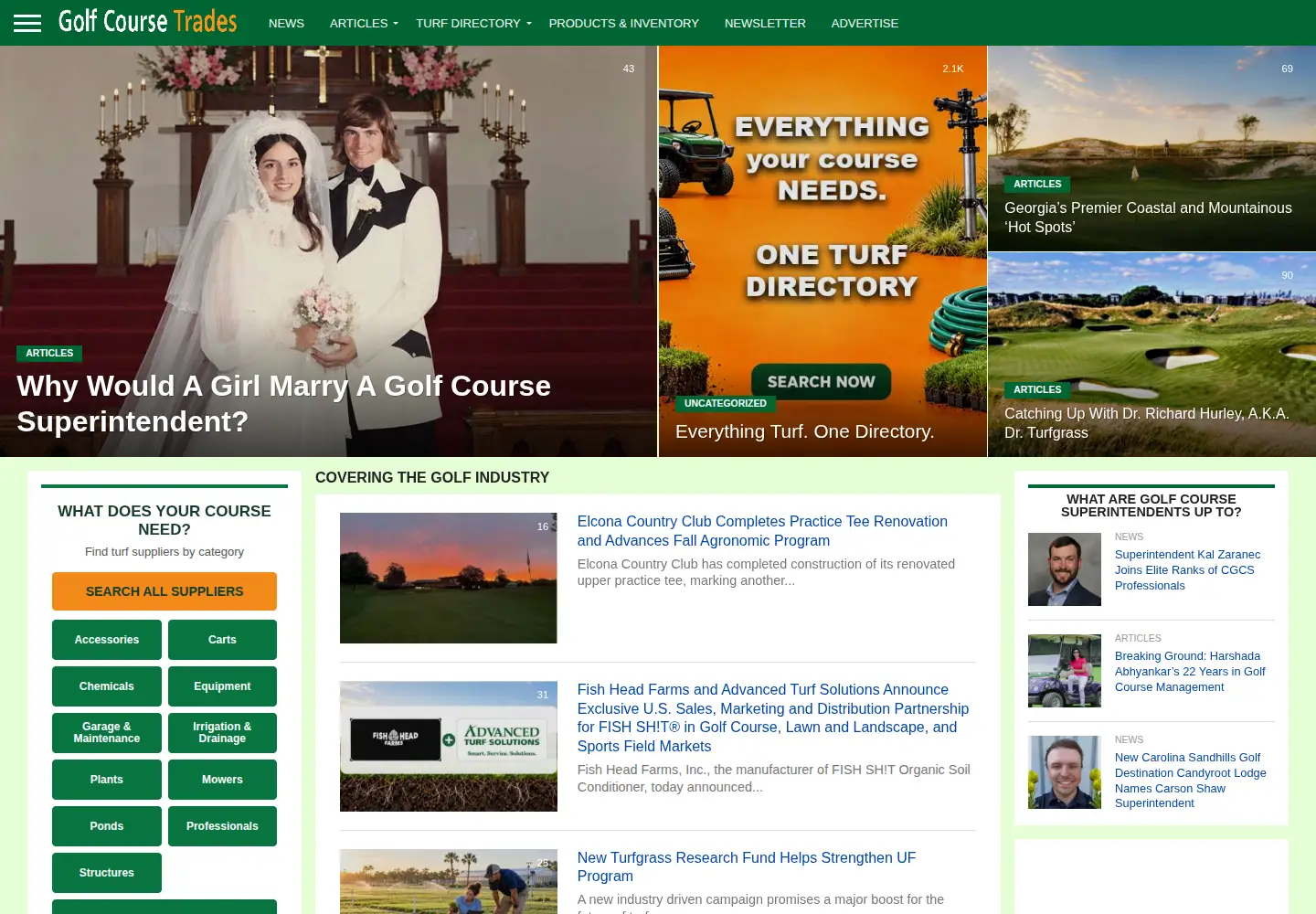 Screenshot of golfcoursetrades.com