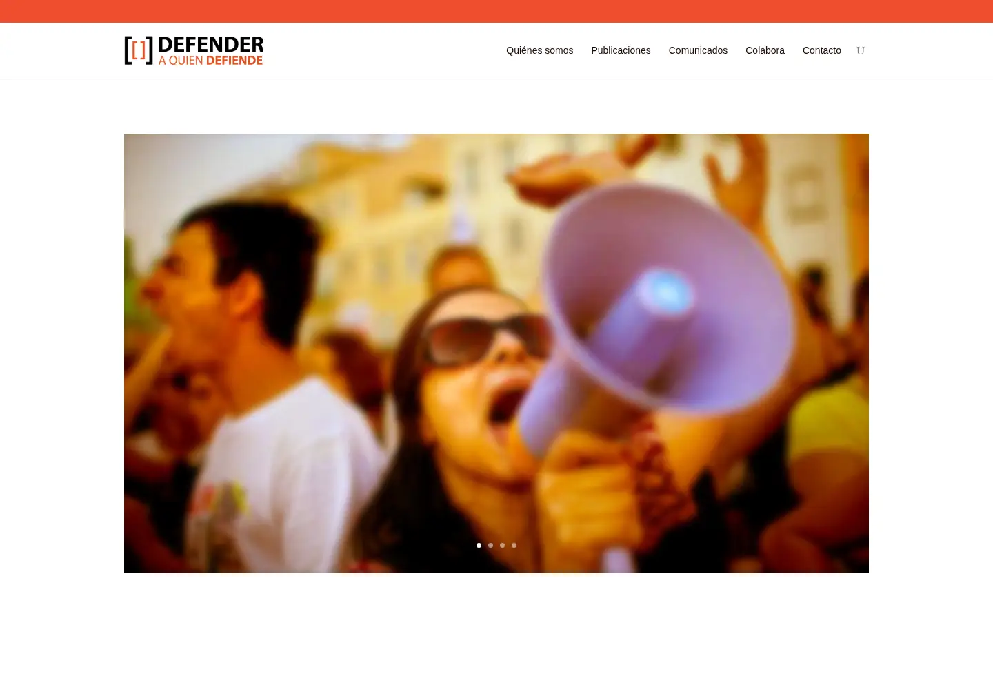 Captured homepage of defenderaquiendefiende.org in the current scan