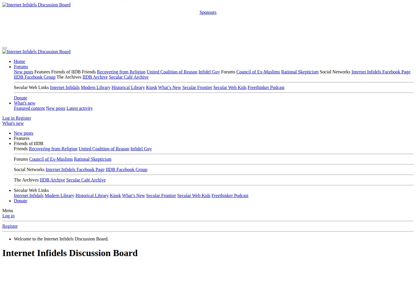 Captured homepage of iidb.org in the current scan