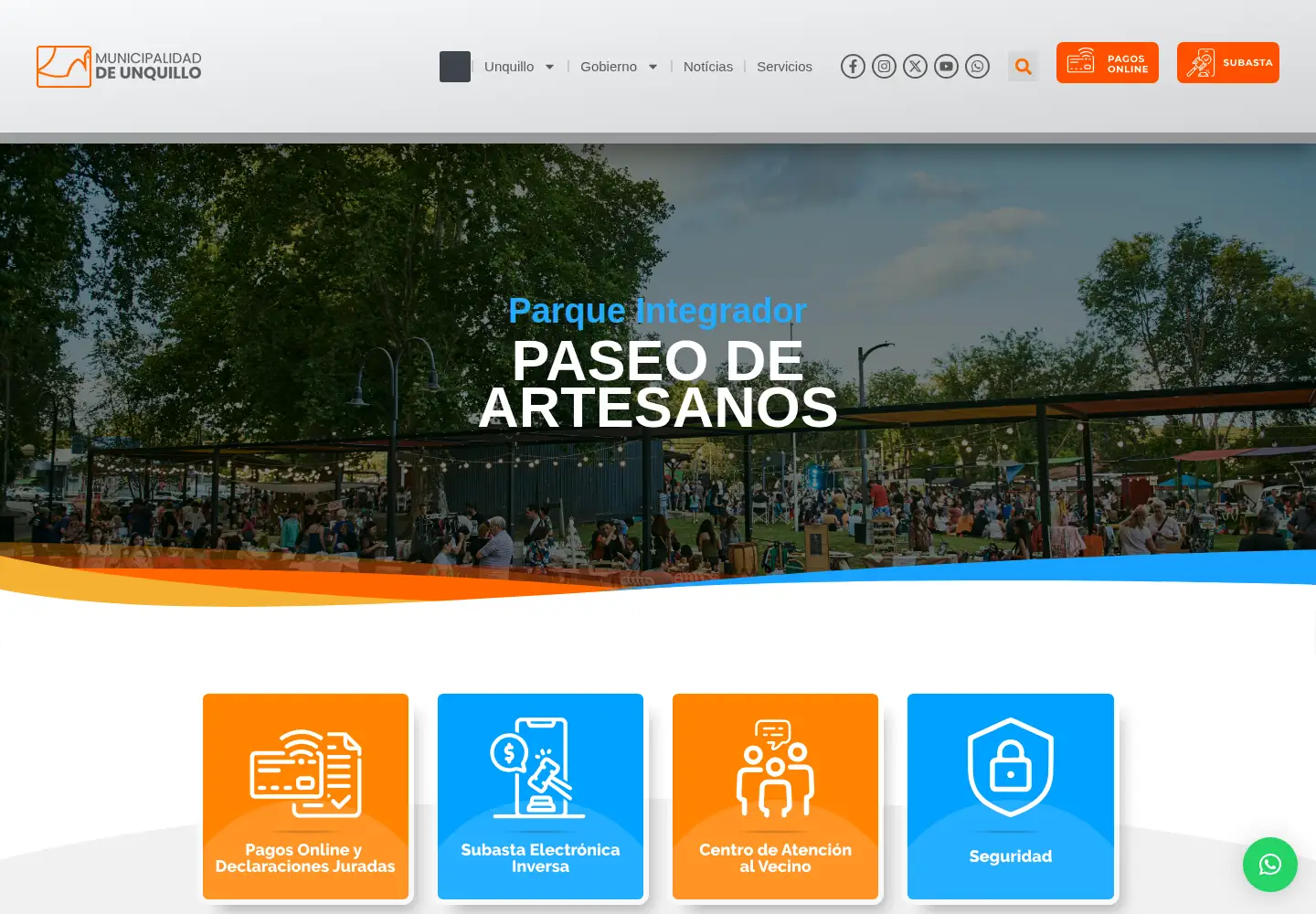 Screenshot of unquillo.gov.ar