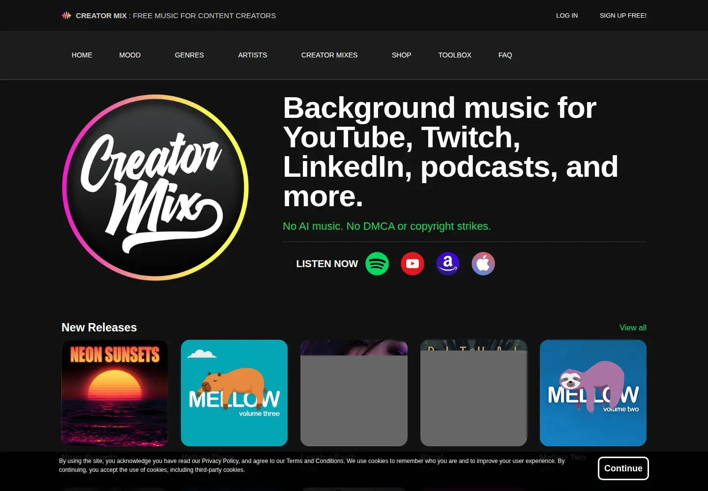 Screenshot of creatormix.com