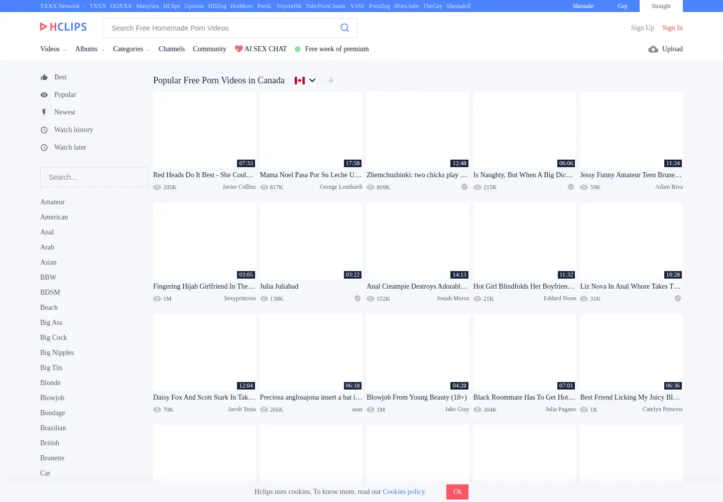Screenshot of hclips.com
