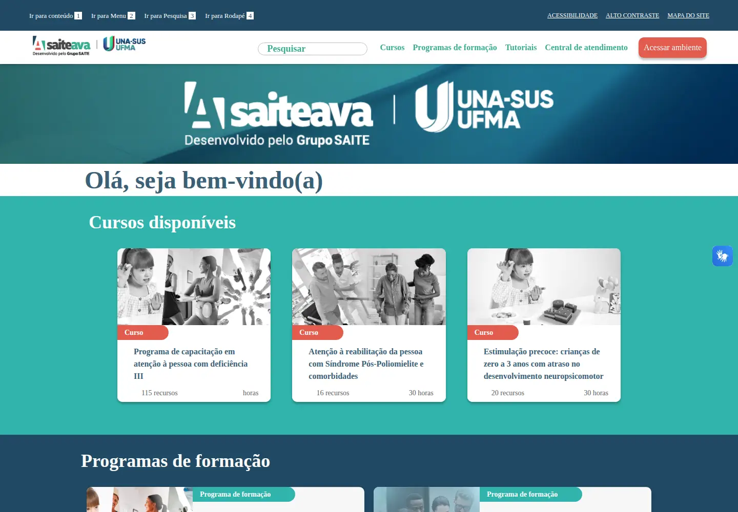 Captured homepage of saiteava.org in the current scan