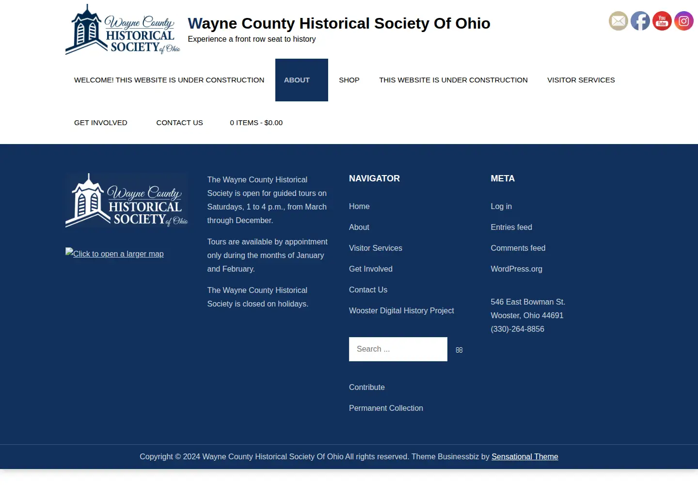 Screenshot of waynehistoricalohio.org