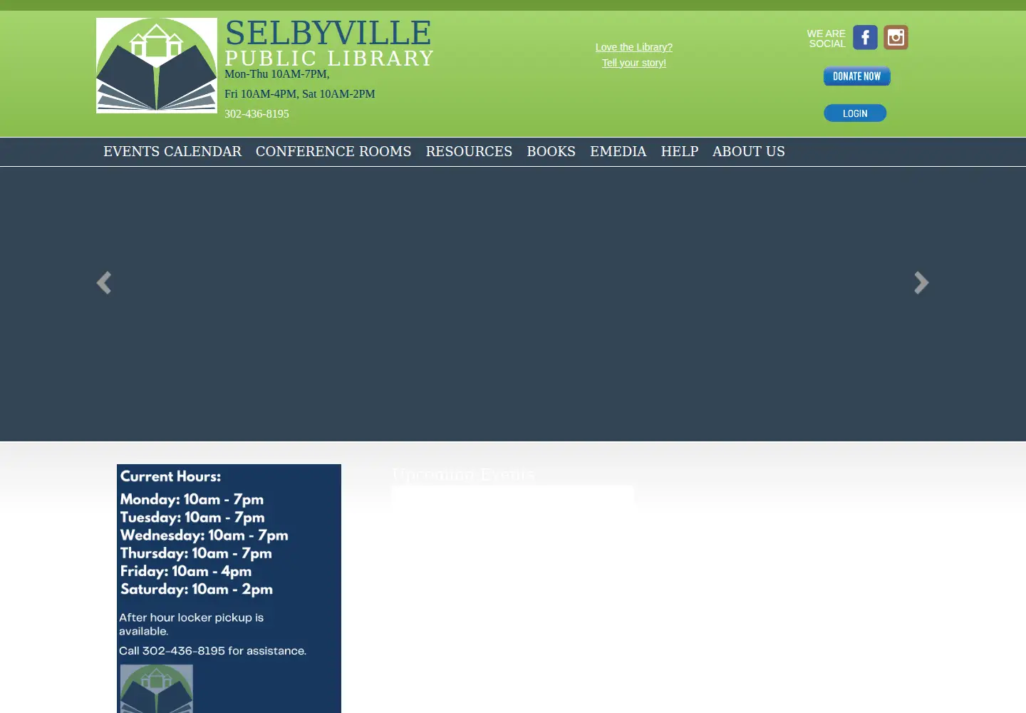 Screenshot of selbyvillelibrary.org